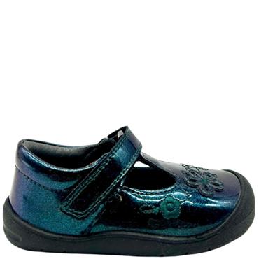 STARTRITE GIRLS G FIT VELCRO STRAP SHOE - BLACK PATENT